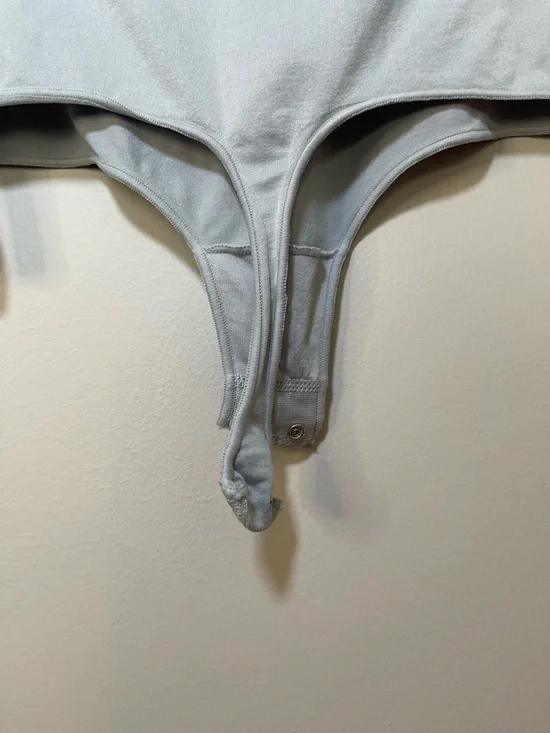 Skims Light Blue/Grey Long Sleeve Bodysuit - Picture 4 of 5